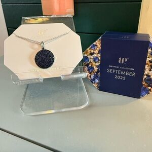 Bomb Party September Pendant Necklace Starlit Reminiscence Sapphire Rhodium